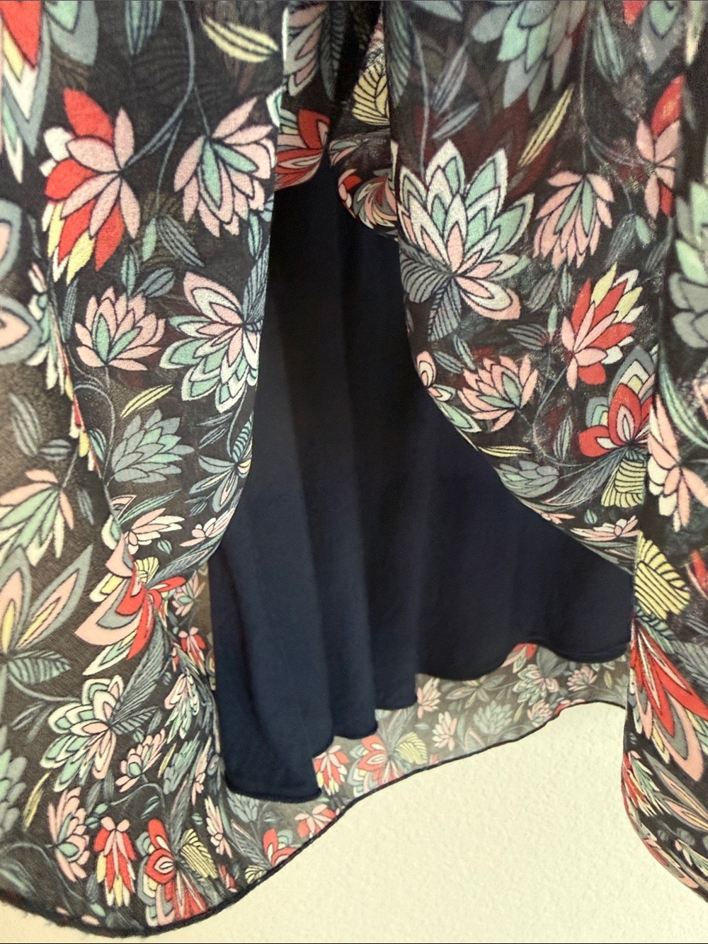 CAbi Navy Top and skirt set with White Label and Red Accent - Picture 11 of 13